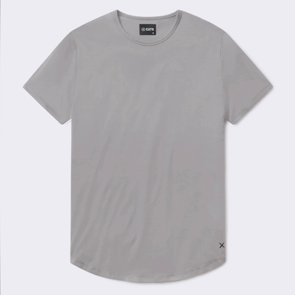 Cuts Men’s Split Hem Tee – Size Large – Great Condition – Light Gray